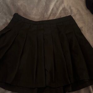 Black Pleated Mini Skirt